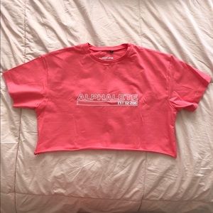 Alphalete logo crop top in pink - size Small